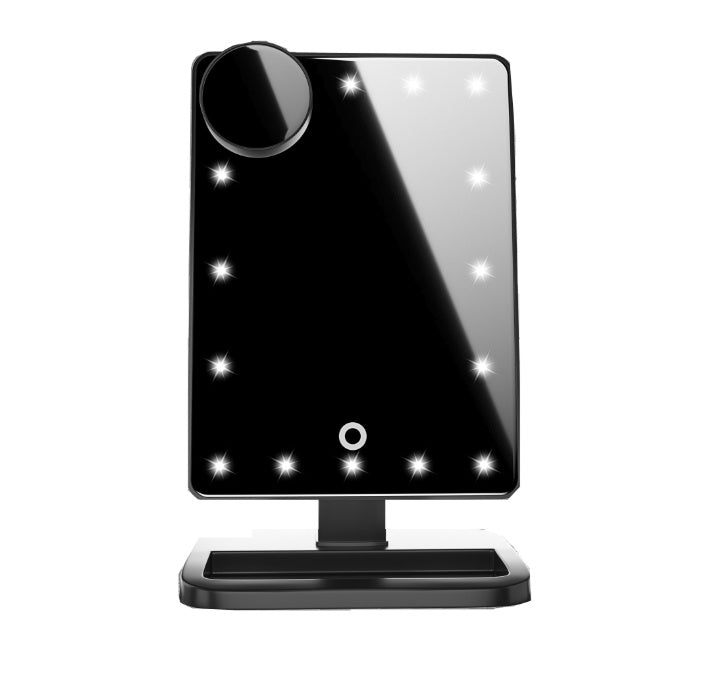 Touch Screen Makeup Mirror With 20 LED Light and Bluetooth Music Speaker