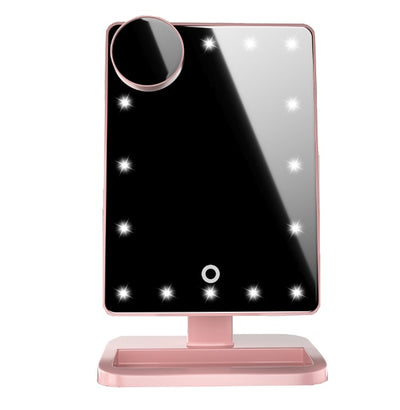 Touch Screen Makeup Mirror With 20 LED Light and Bluetooth Music Speaker